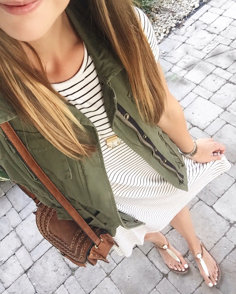 stripe-dress-utility-vest-outfit
