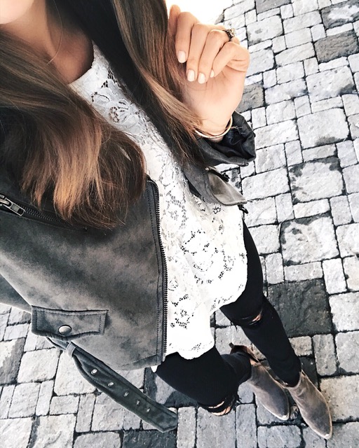 chelsea28 lace peplum top