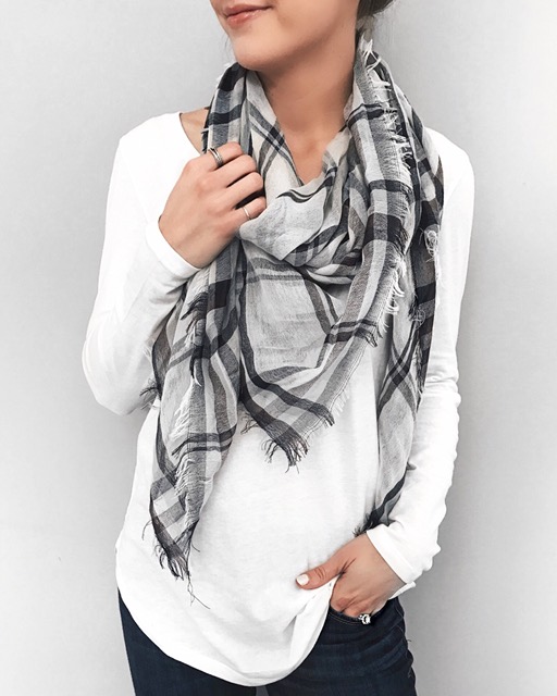 bp plaid scarf, bp. scoop neck tunic
