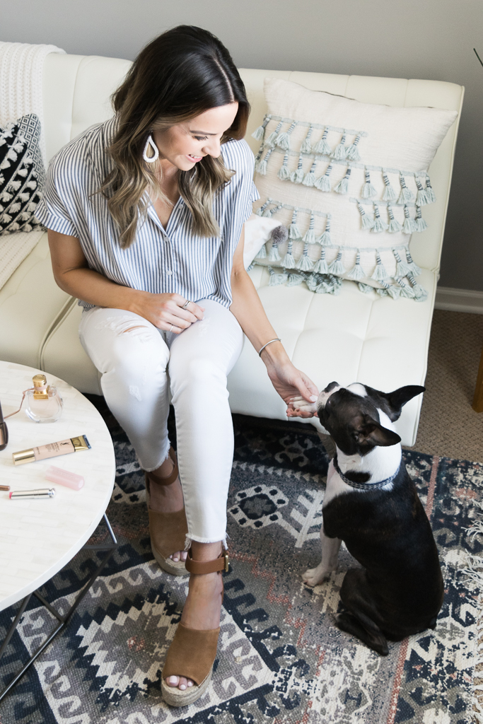 Nordstrom spring beauty essentials, 2018 makeup best sellers, Madewell Central Stripe Shirt