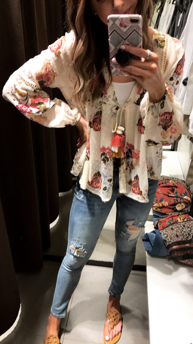 zara embroidered dotted mesh blouse, fitting room diaries