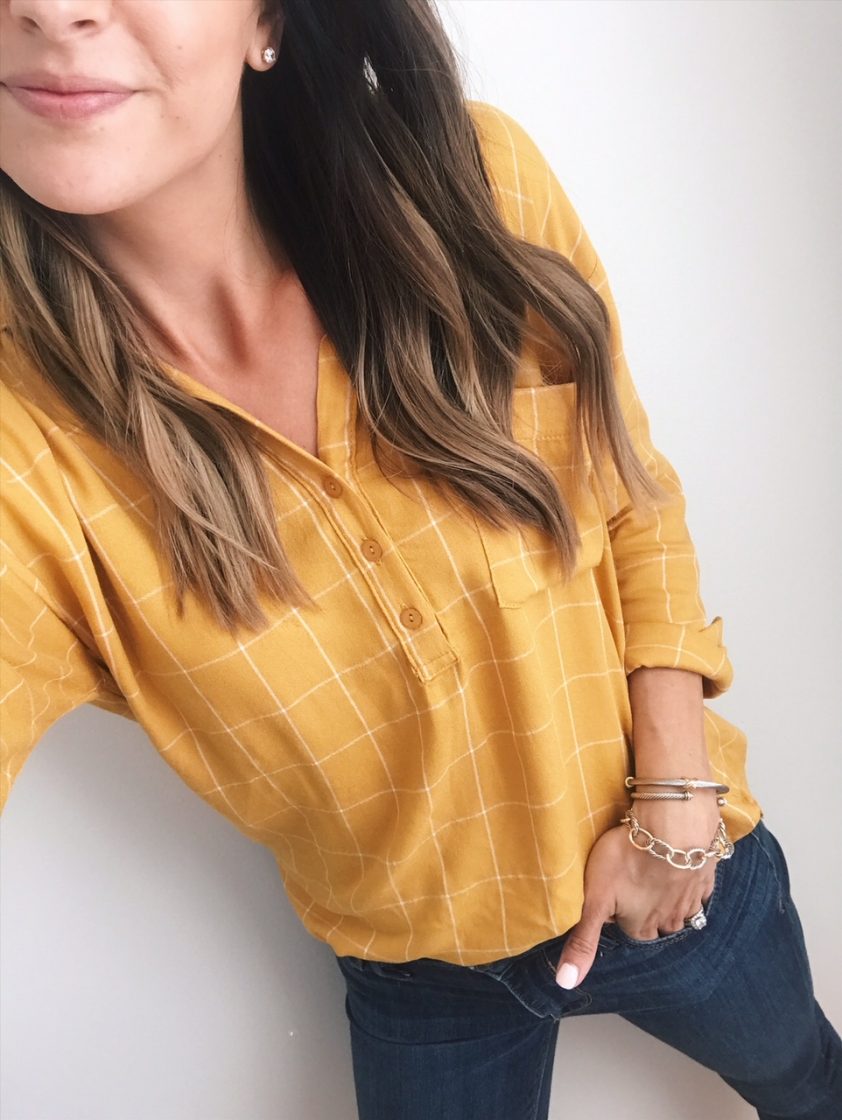 lush slouchy pocket henley, mustard, nsale 2018 try on 