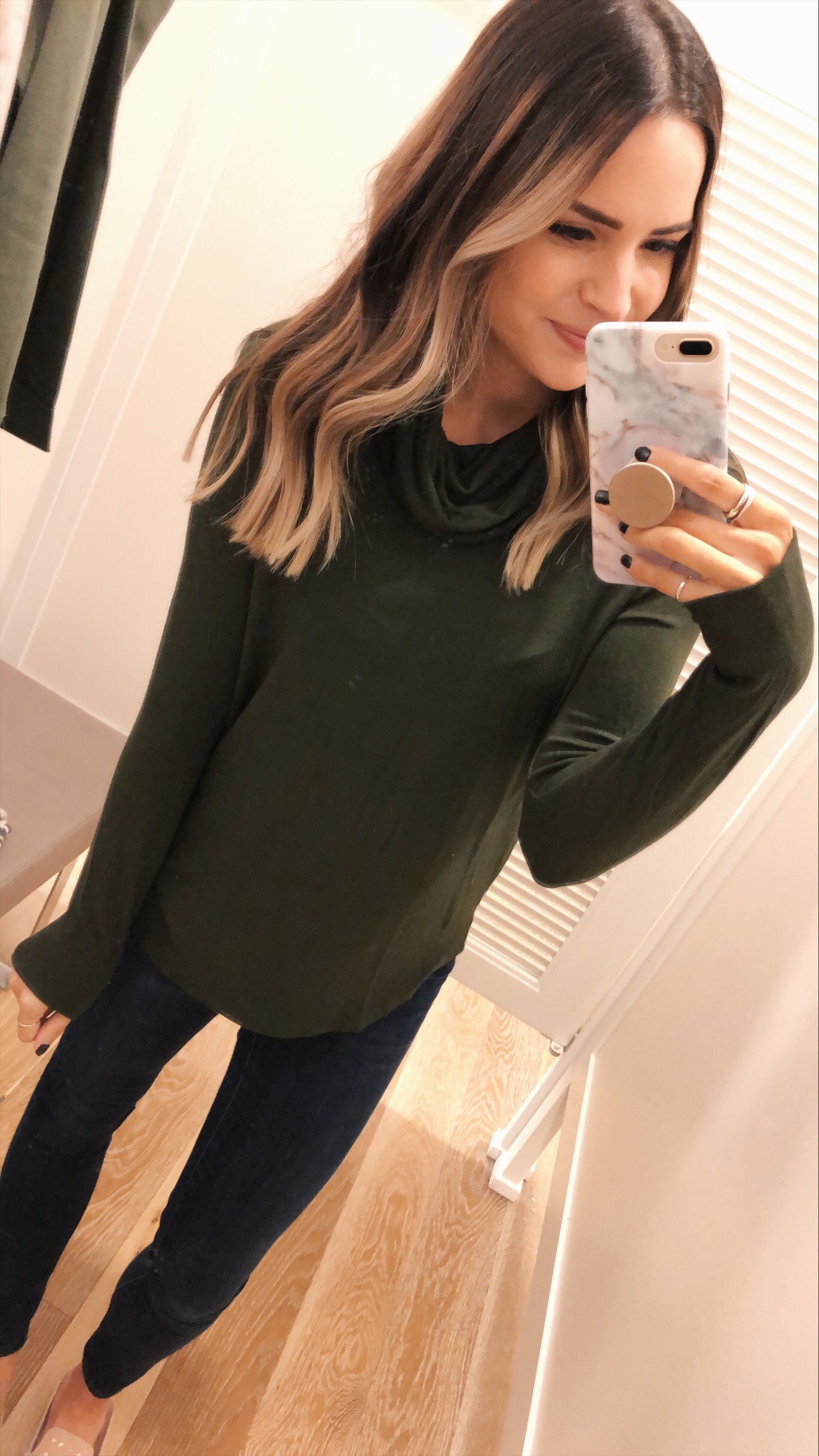 loft cowl neck tunic, loft try-on, friends and family sale