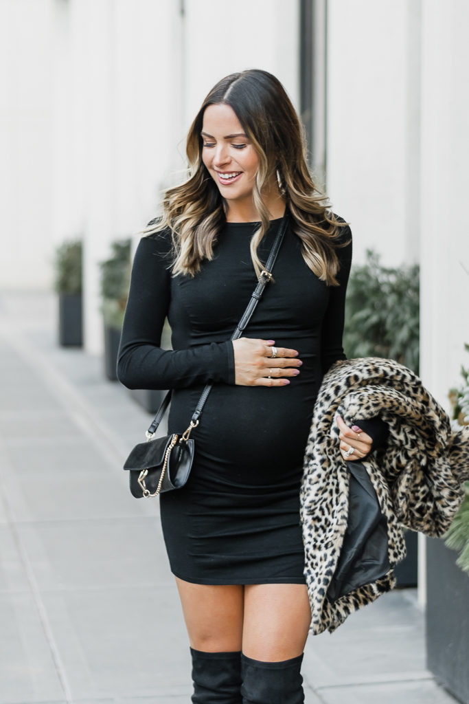 express holiday outfit, holiday party outfit, faux fur leopard coat, bump style, minneapolis fashion blogger