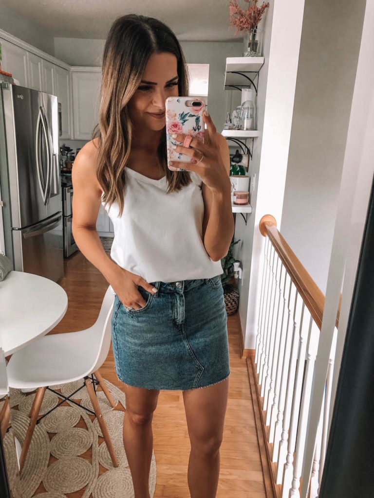 Universal Thread Cross Back Cami, Wild Fable Denim Mini Skirt, Target Try on Haul