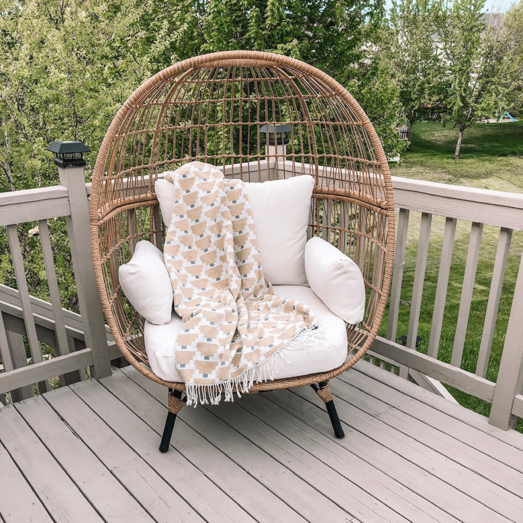 Southport patio furniture, egg chair, linen chairs, loveseat, coffee table and end table, agave outdoor plant, target haul