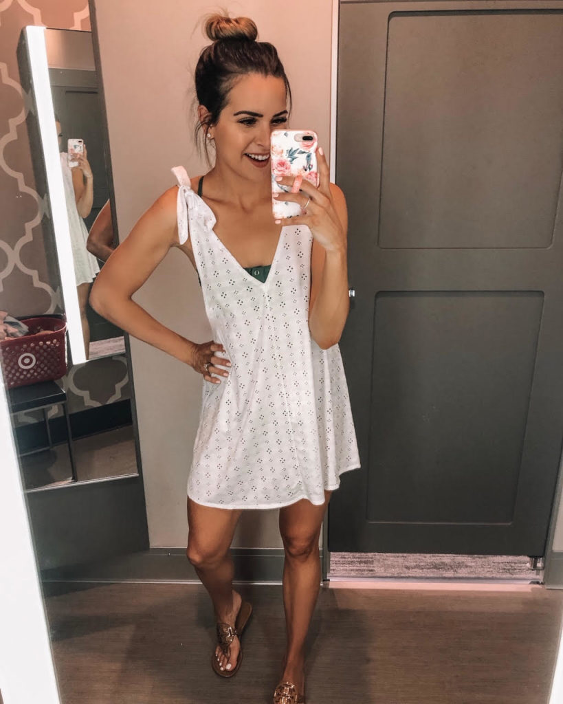 June Target haul, Target finds, Women's Shoulder Tie Eyelet Cover Up Dress - Xhilaration, Women's Ribbed Snap Front Bralette Bikini Top - Xhilaration, Women's Ribbed Strappy Hipster Bikini Bottom