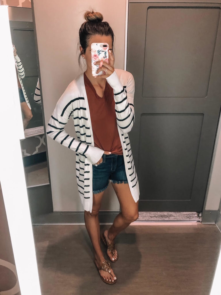 june target haul, target finds, Women's Striped Long Sleeve Open Cardigan, A New Day, Women's Short Sleeve V-Neck T-Shirt