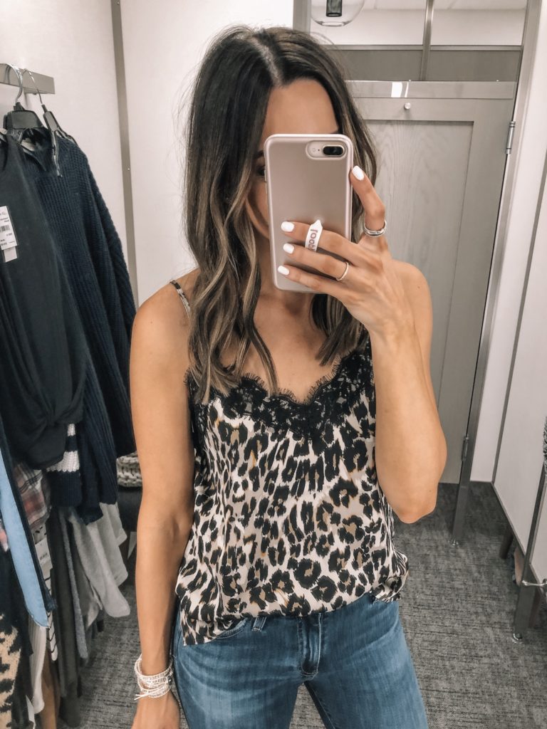 nsale 2019 try on, Nordstrom anniversary sale, BP. lace trim cami leopard