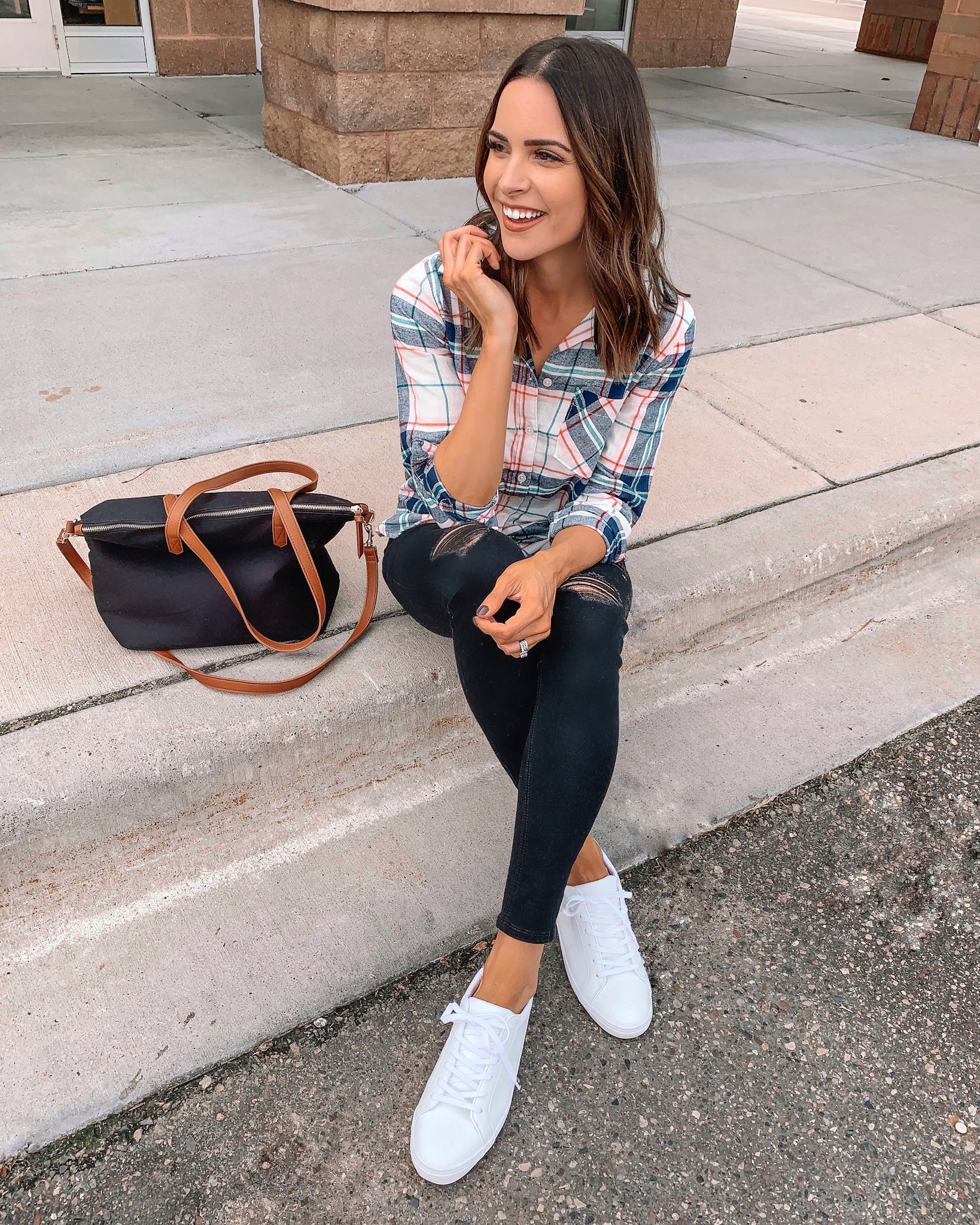 4 ways to style black denim, old navy rockstar super skinny distressed jeans