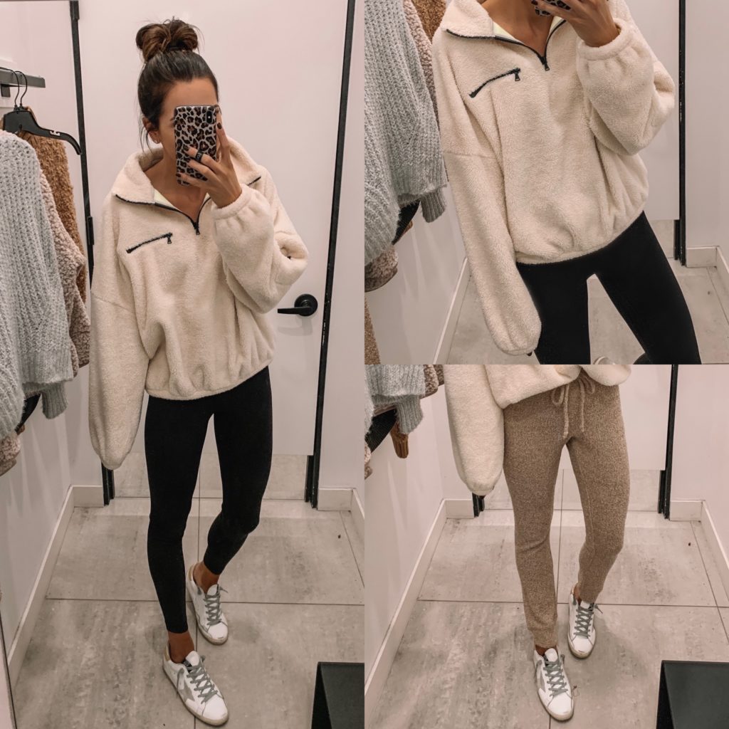 express Black Friday cyber Monday sale 2019. fleece pullover, affordable fashion, winter fashion, cozy outfit, athleisure outfit, Minneapolis blogger
