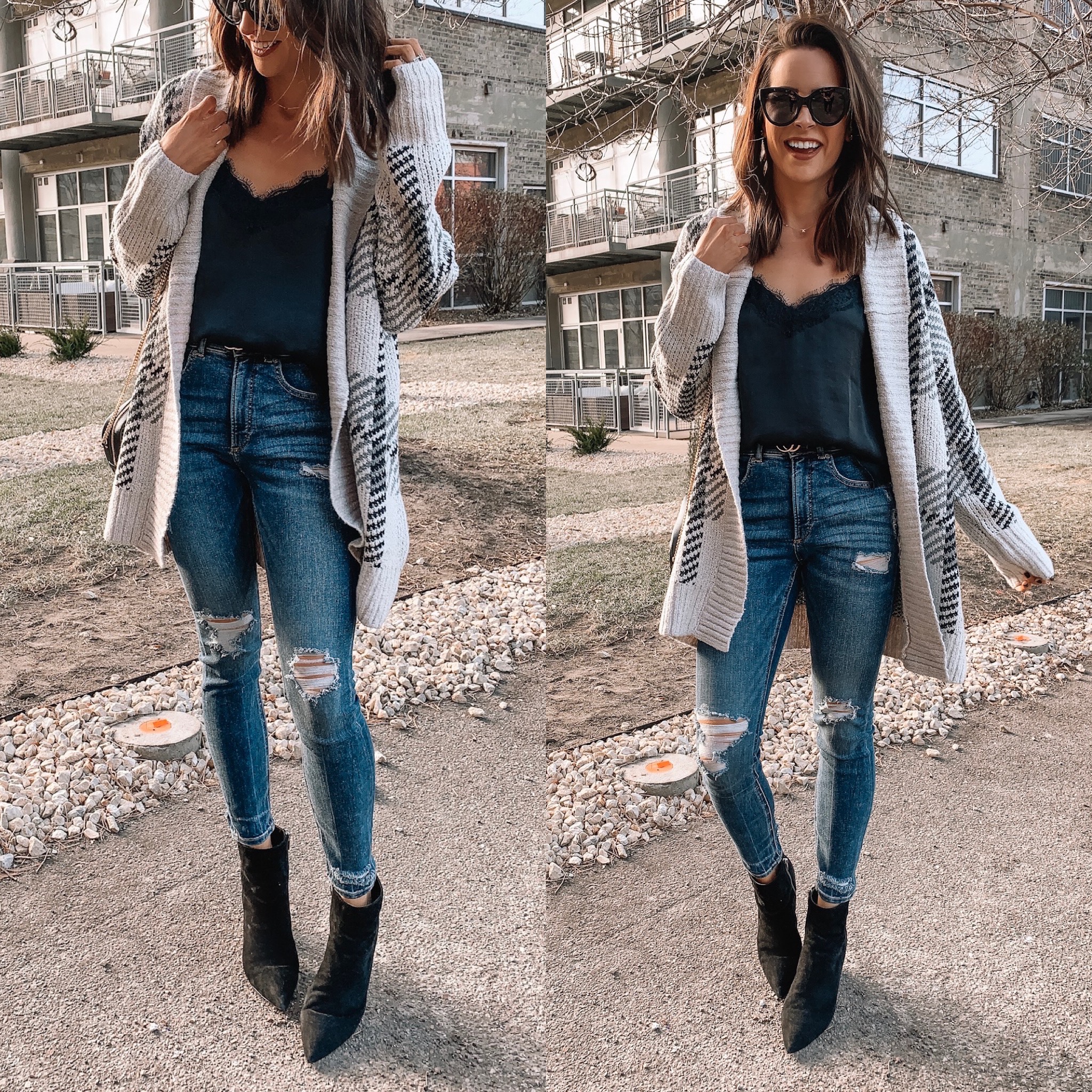 express Black Friday cyber Monday sale 2019. plaid cardigan coatigan, affordable fashion, winter fashion, holiday outfit, Minneapolis blogger