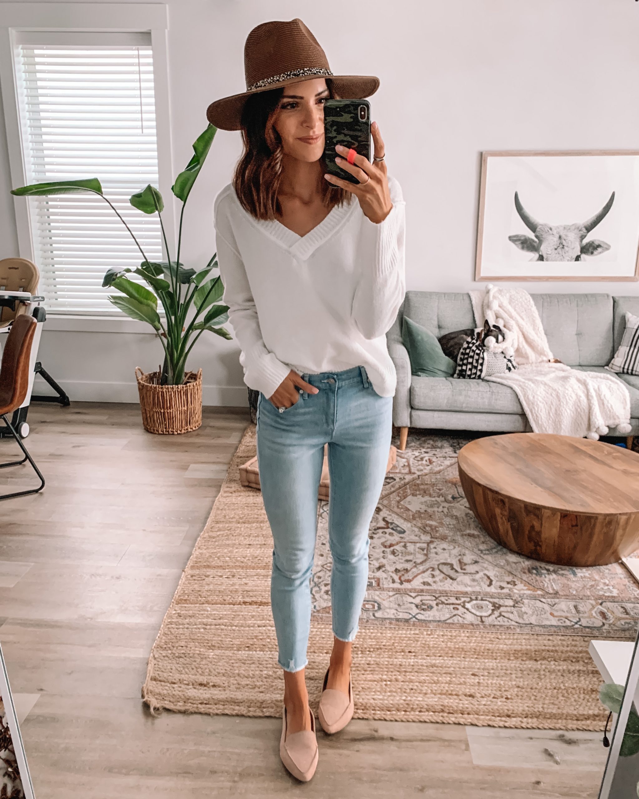 spring walmart fashion, spring outfit, wide brim fedora, affordable style