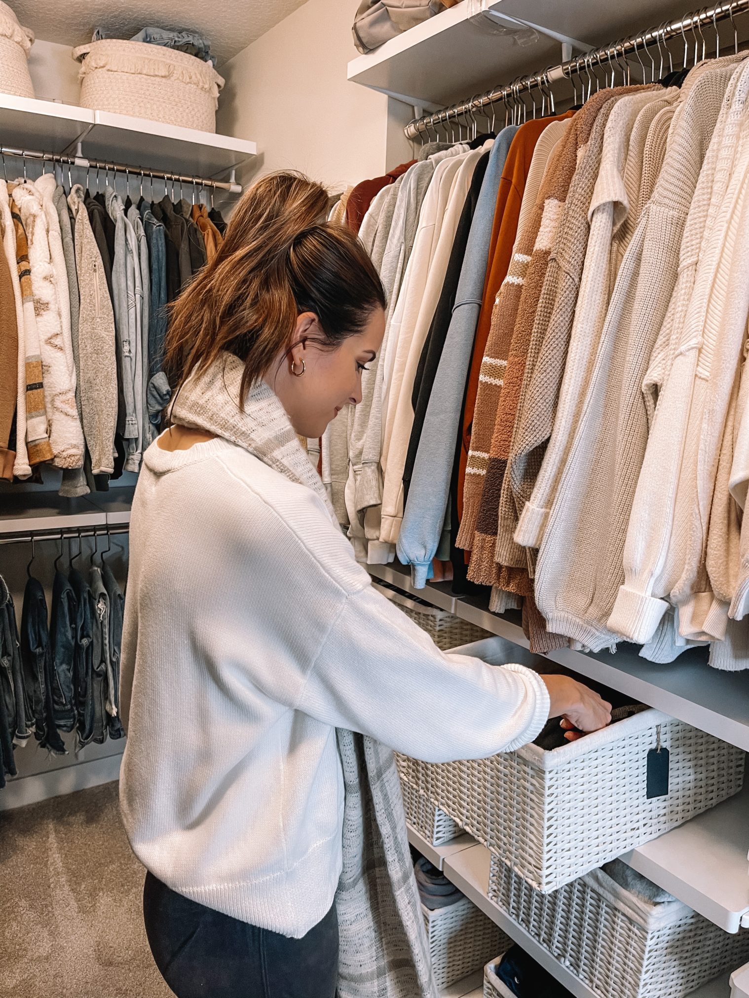 master closet makeover, the container store elfa, master closet organization, elfa decor master closet