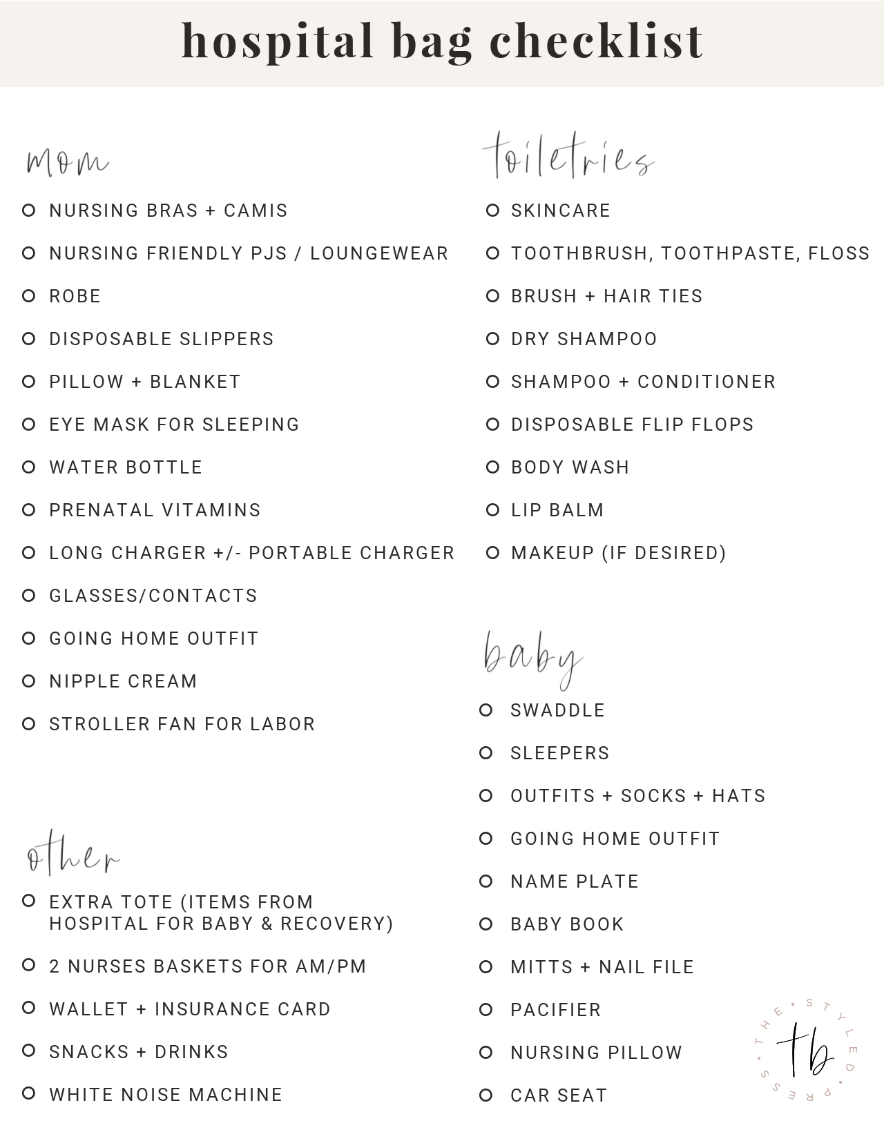hospital bag checklist, what to pack in your hospital bag, baby hospital bag
