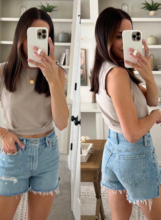 Abercrombie 4" mom shorts